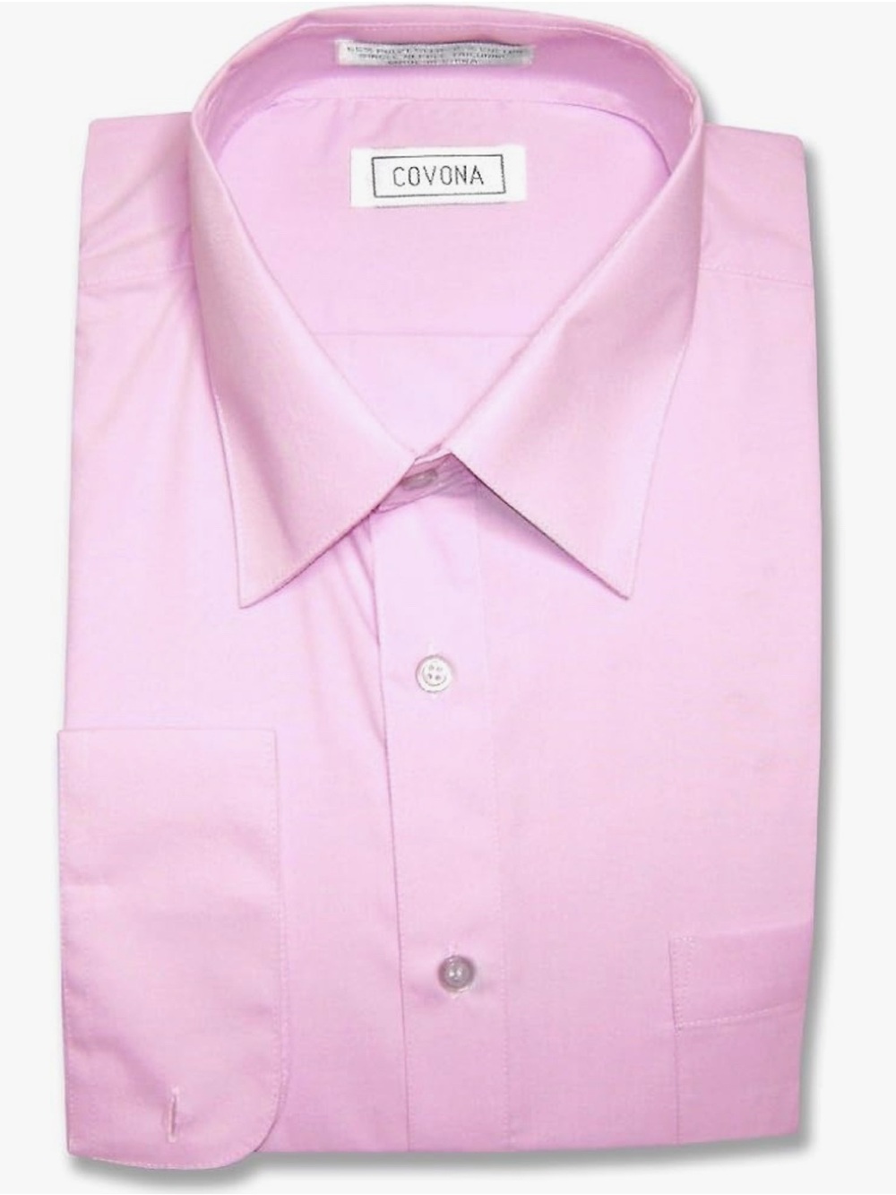 Covona Men's Classic Dress Shirt in Light Pink